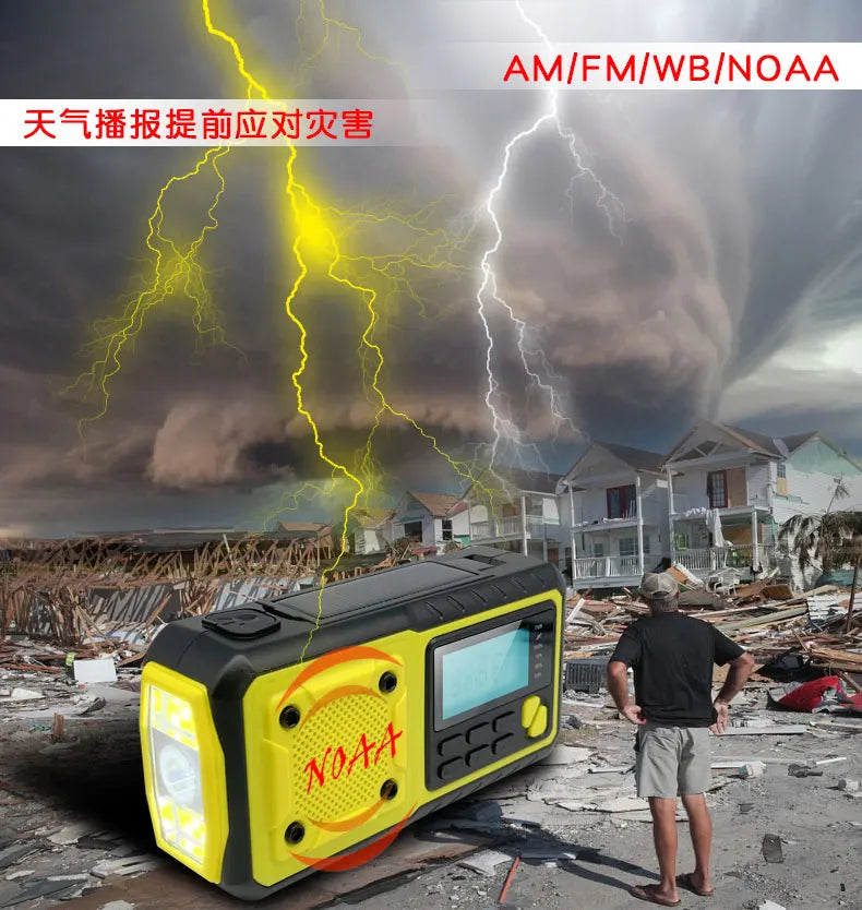 5000mAh Emergency Hand Crank Radio – Survival Essential for Power Outages & Disasters