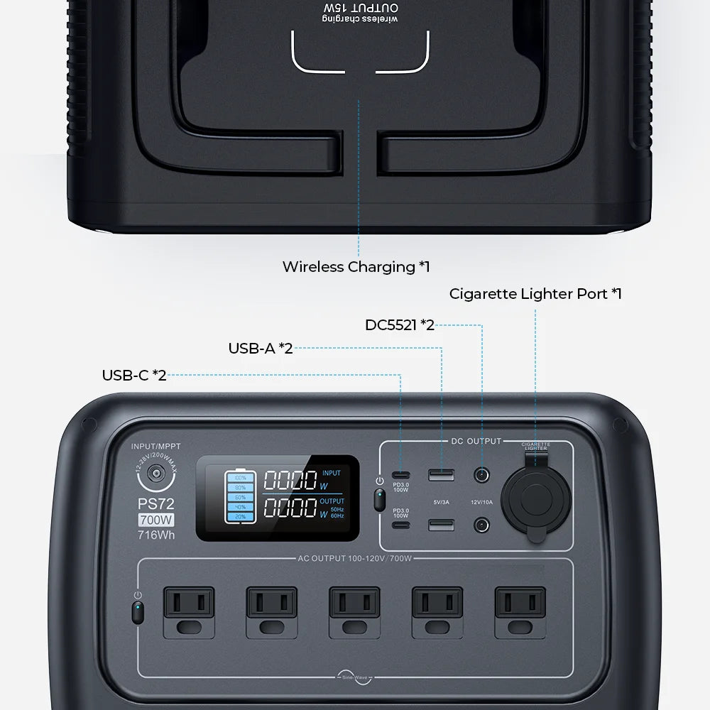 BLUETTI PS72 Solar Generator – Portable Power for Camping, RVs & Emergency Backup