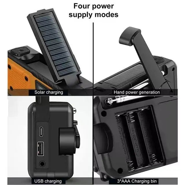 5000mAh Emergency Hand Crank Radio – Survival Essential for Power Outages & Disasters